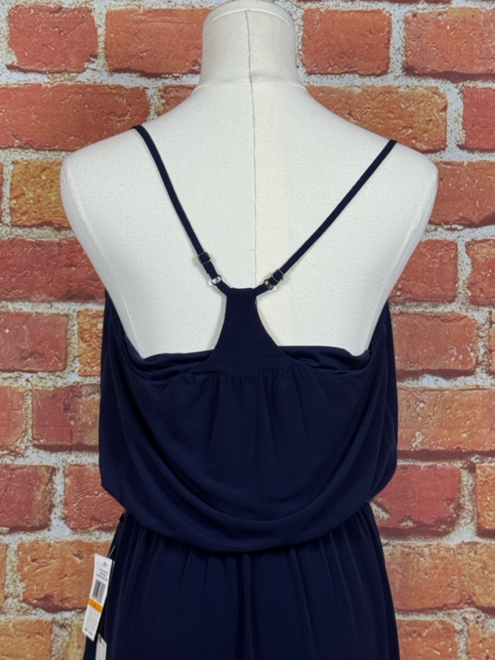 1. State Navy Midi Dress with Tie Waist Size Small Elegant Party Cocktail NEW - Picture 6 of 16